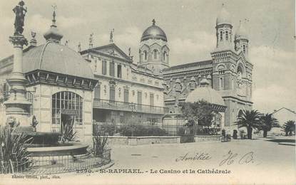 CPA FRANCE 83" St Raphaël, Le Casino et la Cathédrale"