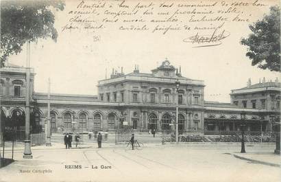 CPA FRANCE 51 " Reims, La gare"