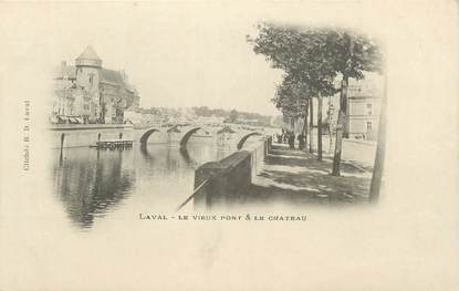 CPA FRANCE 53 " Laval, Le vieux pont et le château"