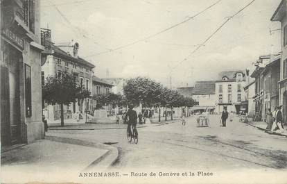CPA FRANCE 74 "Annemasse, Route de Genève et la place"