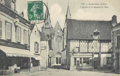 CPA FRANCE 36 " Levroux, L'Eglise et la Maison des Bois"