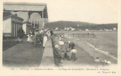 CPA FRANCE 83 "Sablettes les Bains, La plage du Grand Hôtel"