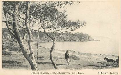 CPA FRANCE 83 "Près des Sablettes, La Plage de Fabrégas"