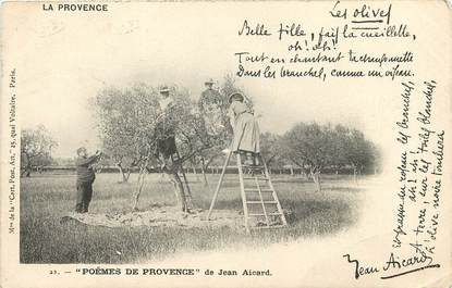 CPA FRANCE 13 "série la Provence" / FOLKLORE / JEAN AICARD / CUEILLETTE DES OLIVES