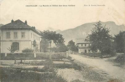 CPA FRANCE 74 "Chatillon, La Mairie et l'Hôtel des deux vallées"