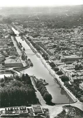 CPSM FRANCE 30 " Beaucaire, Vue aérienne sur le Canal du Rhône à Sète"