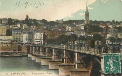 CPA FRANCE 92 " St Cloud, Vue générale et le pont"