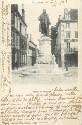 CPA FRANCE 52 " Langres, La Statue de Diderot"