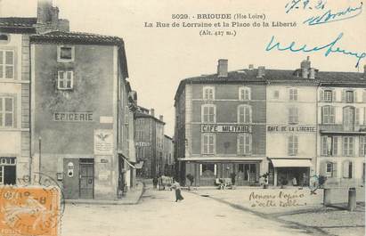 CPA FRANCE 43 " Brioude, La Rue de Lorraine et la Place de la Liberté"