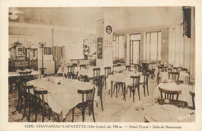 CPA FRANCE 43 " Chavaniac Lafayette , La salle de restaurant de l'Hôtel Pignol "