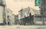 43 Haute Loire CPA FRANCE 43 "Monistrol sur Loire, La halle et l'église"