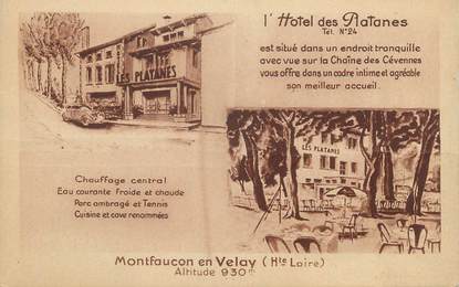 CPA FRANCE 43 " Monfaucon en Velay, Hôtel Les Platanes"