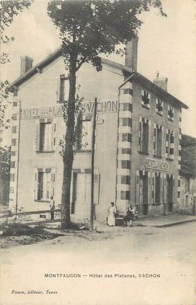 CPA FRANCE 43 " Monfaucon en Velay, Hôtel des Platanes"