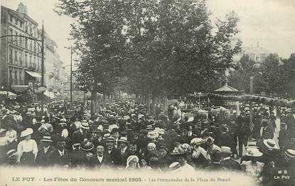 CPA FRANCE 43 " Le Puy en Velay, Les fêtes du concours musical de 1909, Les promenades de la Place du Breuil"