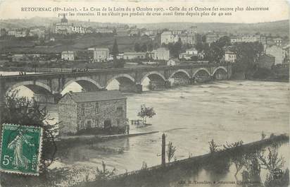 CPA FRANCE 43 " Retournac, La crue de la Loire le 09 octobre 1907 "