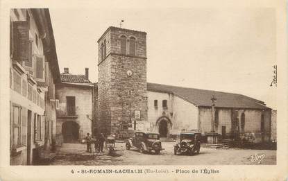 CPA FRANCE 43 " St Romain Lachalm, La Place de l'Eglise"