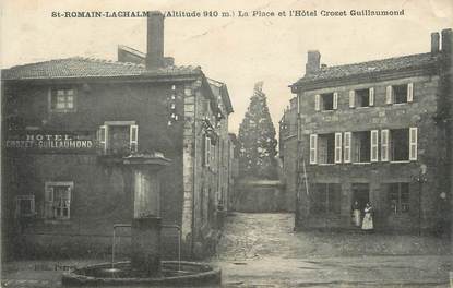 CPA FRANCE 43 " St Romain Lachalm, La Place et l'Hôtel Crozet Guillaumond"