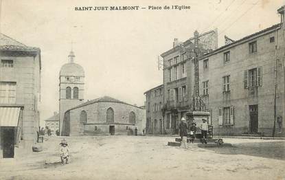 CPA FRANCE 43 " St Just Malmont, Place de l'Eglise"