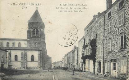 CPA FRANCE 43 " St Georges d'Aurac, L'église et la grande rue"