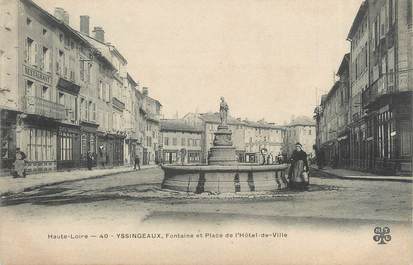 CPA FRANCE 43 " Yssingeaux, Fontaine et Place de l'Hôtel de Ville"