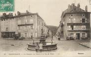 43 Haute Loire CPA FRANCE 43 " Yssingeaux, La Fontaine du Foirail et la Rue de Tence"