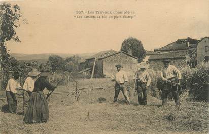 CPA FRANCE 43 " Les batteurs de blé en plein champ" / AGRICULTURE