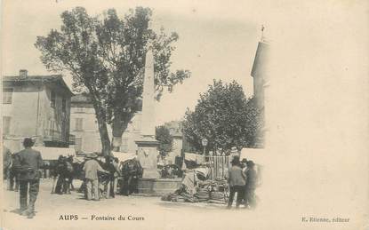 CPA FRANCE 83 " Aups, Fontaine du Cours"