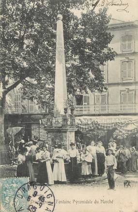 CPA FRANCE 83 " Draguignan, Fontaine pyramidale du marché"