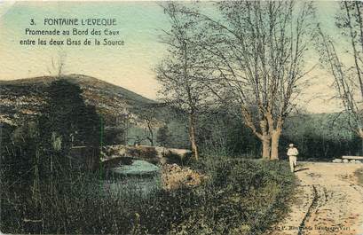 CPA FRANCE 83 " Fontaine L'Eveque, Promenade aux bords des eaux"