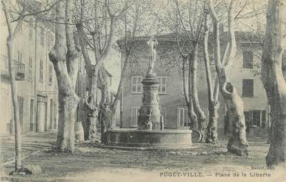 CPA FRANCE 83 "Puget Ville, Place de la Liberté"