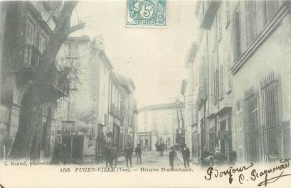 CPA FRANCE 83 "Puget Ville, Route Nationale"