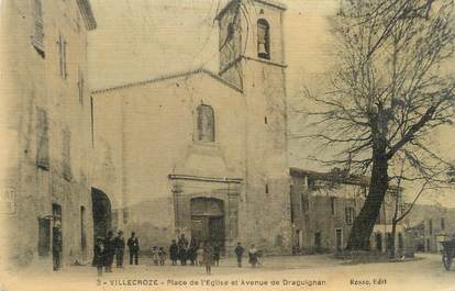 CPA FRANCE 83 " Villecroze, Place de l'Eglise et Avenue de Draguignan"