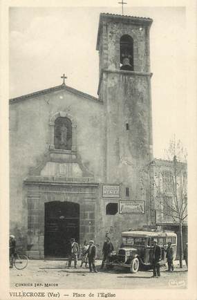 CPA FRANCE 83 " Villecroze, Place de l'église"