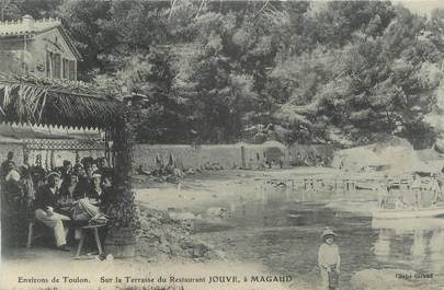 CPA FRANCE 83 " Environs de Toulon, Sur la Terrasse du Restaurant Jouve"