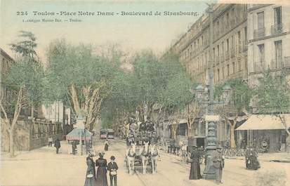 CPA FRANCE 83 " Toulon, Place Notre Dame, Boulevard de Strasbourg"