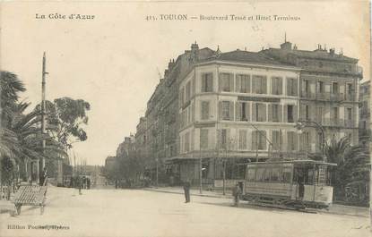 CPA FRANCE 83 " Toulon, Boulevard Tessé et Hôtel Terminus" / TRAMWAY