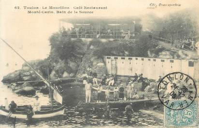 CPA FRANCE 83 " Toulon - Mourillon, Café restaurant Monté Carlo, Bain de la Source"