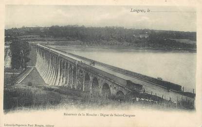 CPA FRANCE 52 " Langres, Réservoir de la Mouche , digue de St Ciergues"