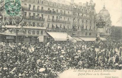 CPA FRANCE 34 " Montpellier, Le meeting du 09 juin, défilé Place de la Comédie"