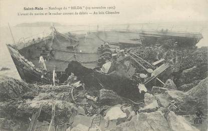 CPA FRANCE 35 "St Malo, Le naufrage du Hilda le 19 novembre 1905"