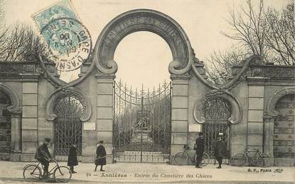 / CPA FRANCE 92 "Asnières, entrée du cimetière des chiens"