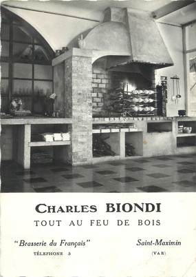 CPSM FRANCE 83 " St Maximin , La Brasserie du Français Charles Biondi"