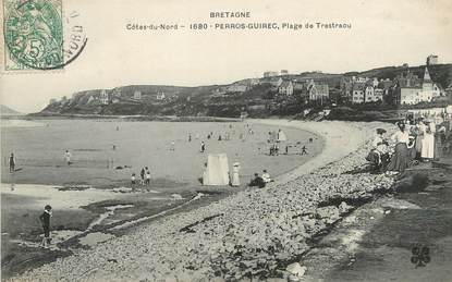 / CPA FRANCE 22 "Perros Guirec, plage de Trestraou"