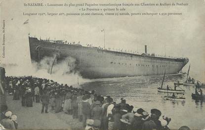 CPA FRANCE 44 " St Nazaire, Lancement du Paquebot transatlantique La Provence aux chantiers et ateliers de Penhoët"