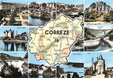 / CPSM FRANCE 19 "Correze" / CARTE GEOGRAPHIQUE