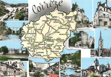 / CPSM FRANCE 19 "Correze"  / CARTE GEOGRAPHIQUE 