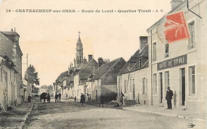 / CPA FRANCE 18 "Chateauneuf sur Cher, route de Levet, quartier Tivoli"