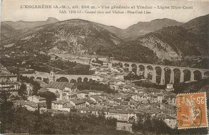 CPA FRANCE 06 " L'Escarène, Vue générale et le viaduc"