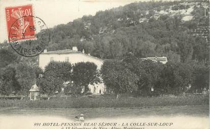 CPA FRANCE 06 " La Colle sur Loup, Hôtel Pension Beau Séjour"