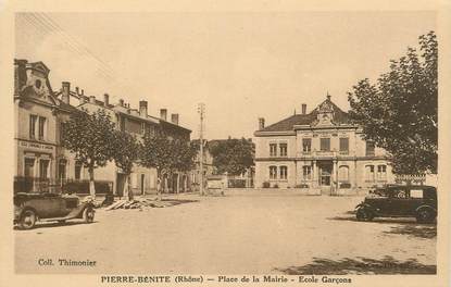 CPA FRANCE 69 "Pierre Bénite, Place de la Mairie, Ecole de garçons"